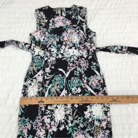 Tommy Hilfiger Sleeveless Floral Belted Scuba Knit Sheath Dress - Picture 11 of 12